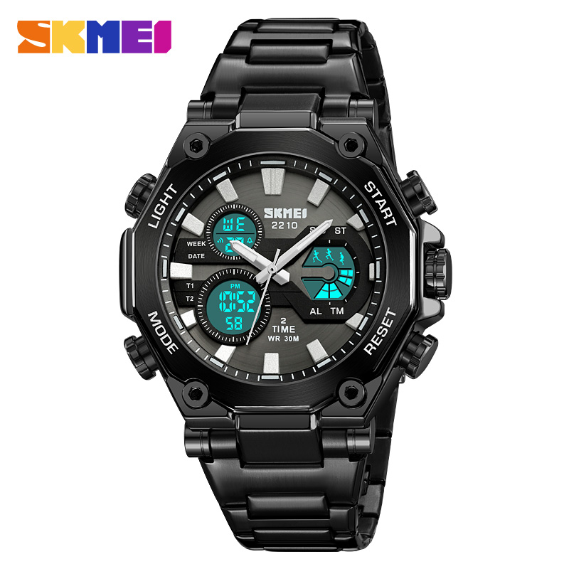 RELOJ SKMEI 2210 CORREA ACERO DIGITAL ANALOGO - 2