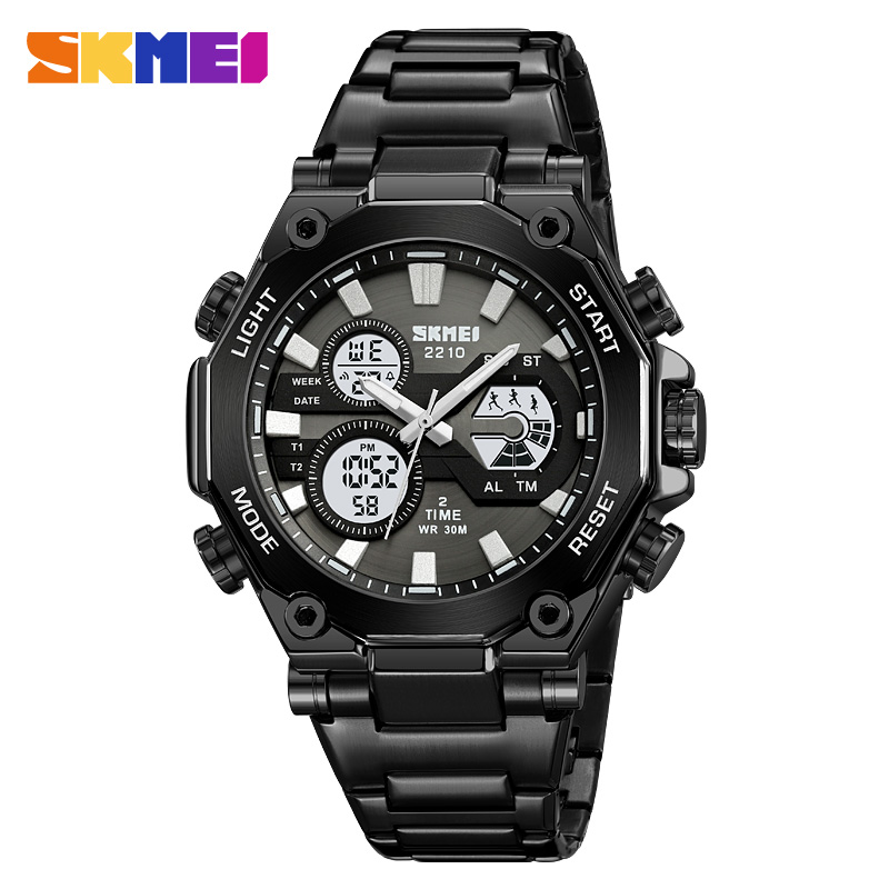 RELOJ SKMEI 2210 CORREA ACERO DIGITAL ANALOGO - 3