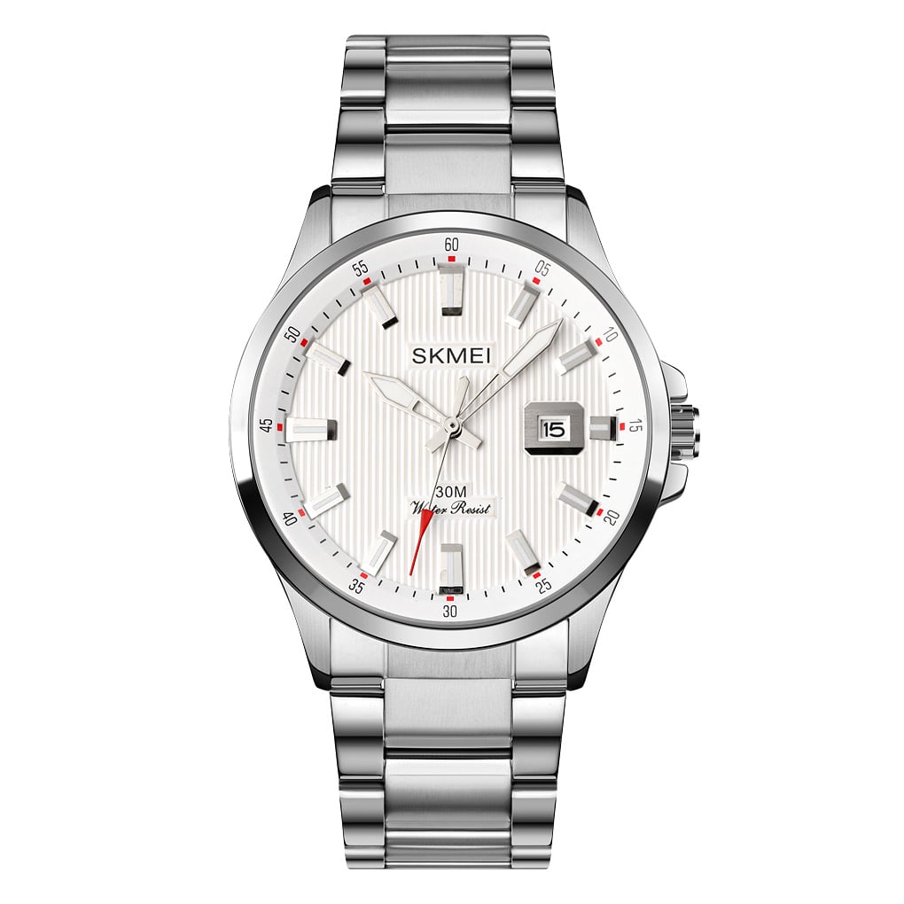RELOJ SKMEI 1654 PLATEADO ANALÓGO CORREA ACERO - 2