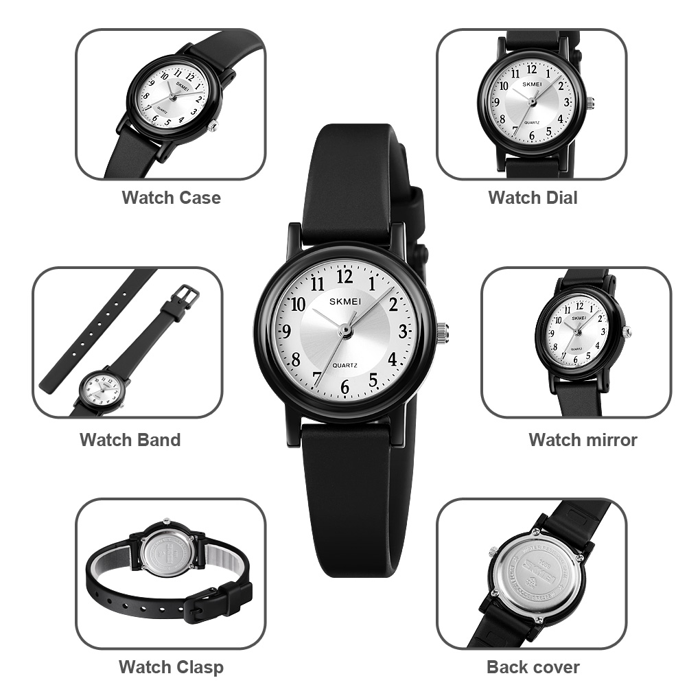 RELOJ SKMEI 1659 NEGRO NÚMEROS CORREA SILICONA PARA MUJER - 2