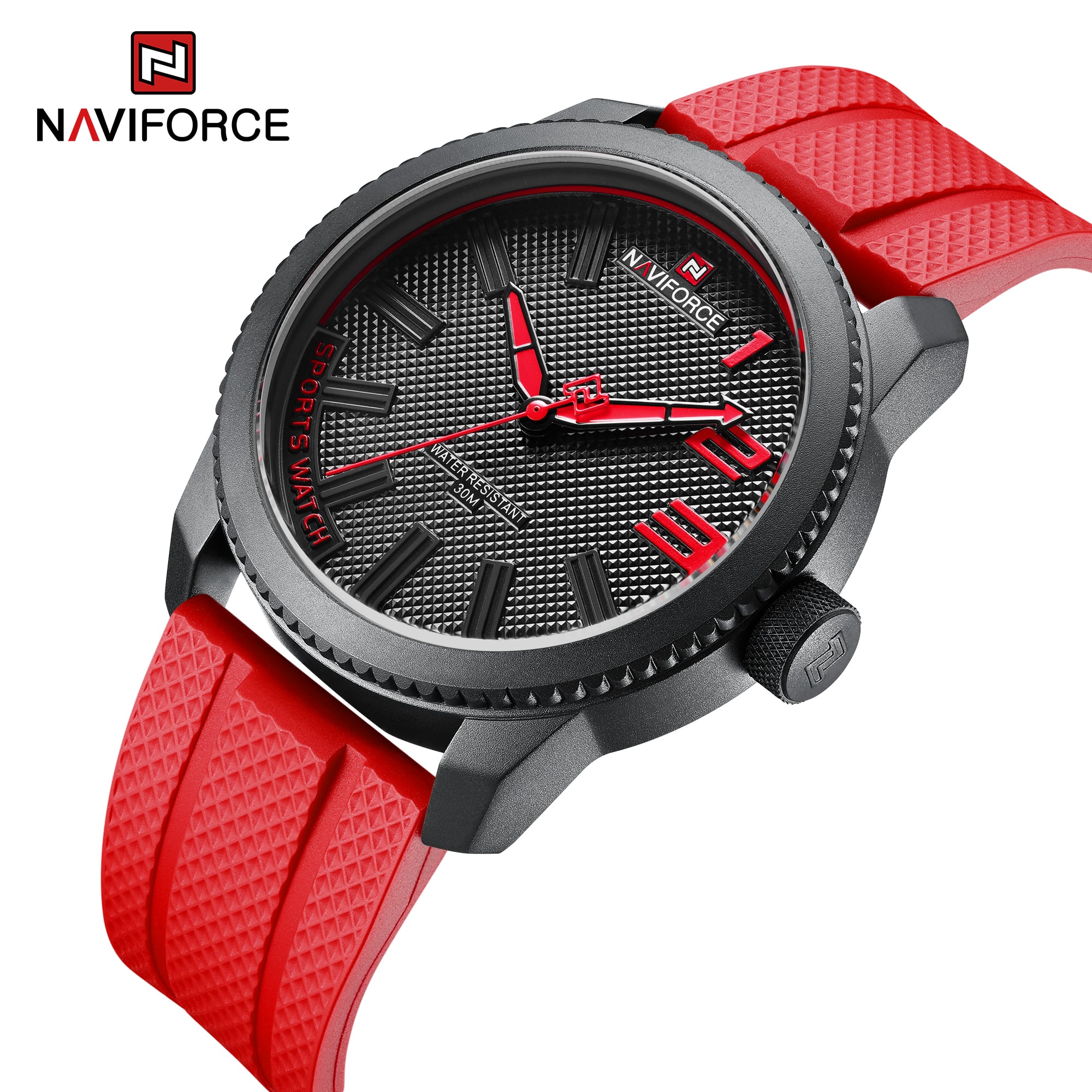 RELOJ NAVIFORCE 9202T CORREA ROJA DE SILICONA - 1