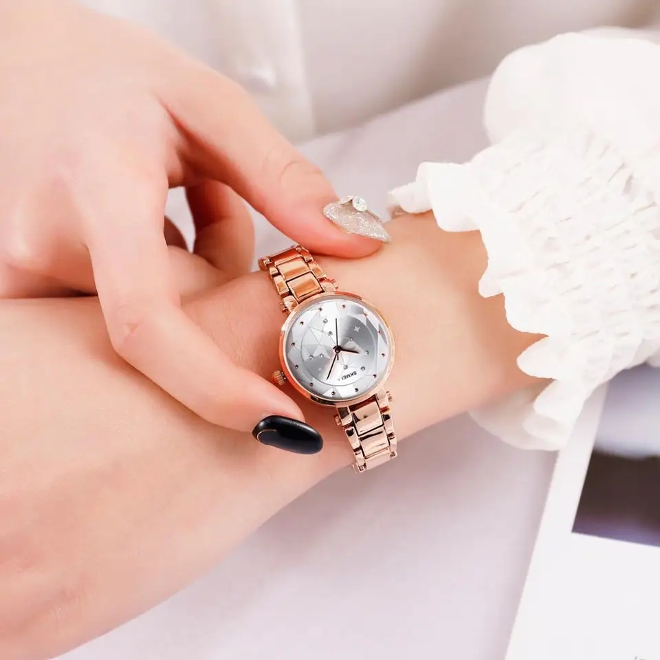 RELOJ SKMEI 1411 ORO ROSA CONSTELACION CORREA ACERO PARA MUJER - 2