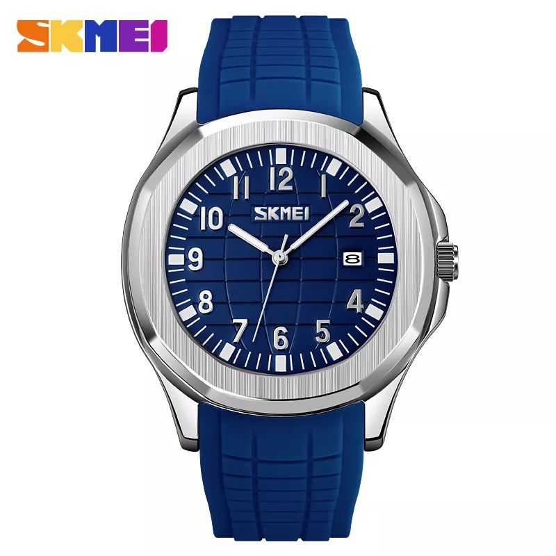 RELOJ SKMEI 9286 AZUL BORDES PLATA - 2