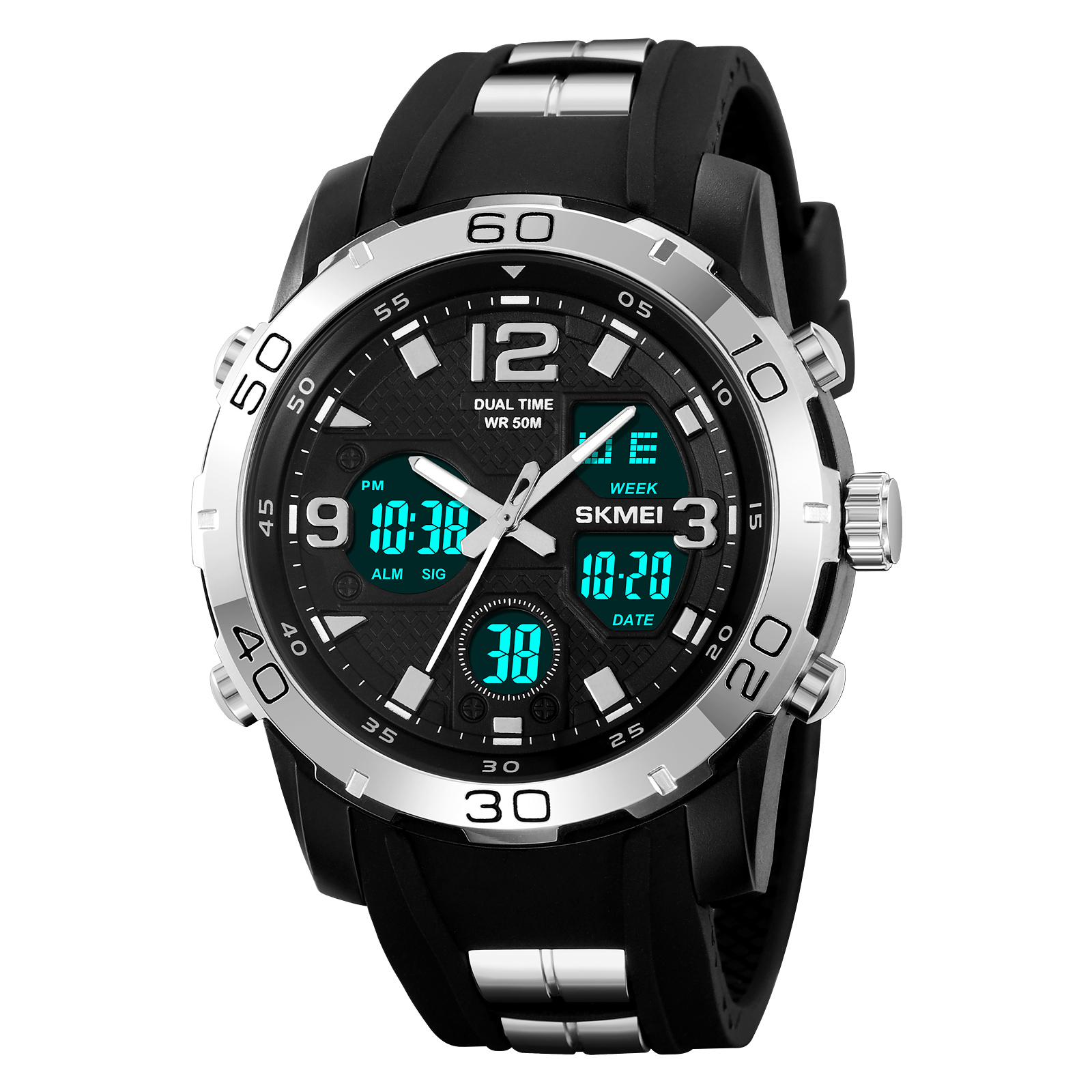 RELOJ SKMEI 2102 NEGRO CORREA SILICONA CABALLERO - 2