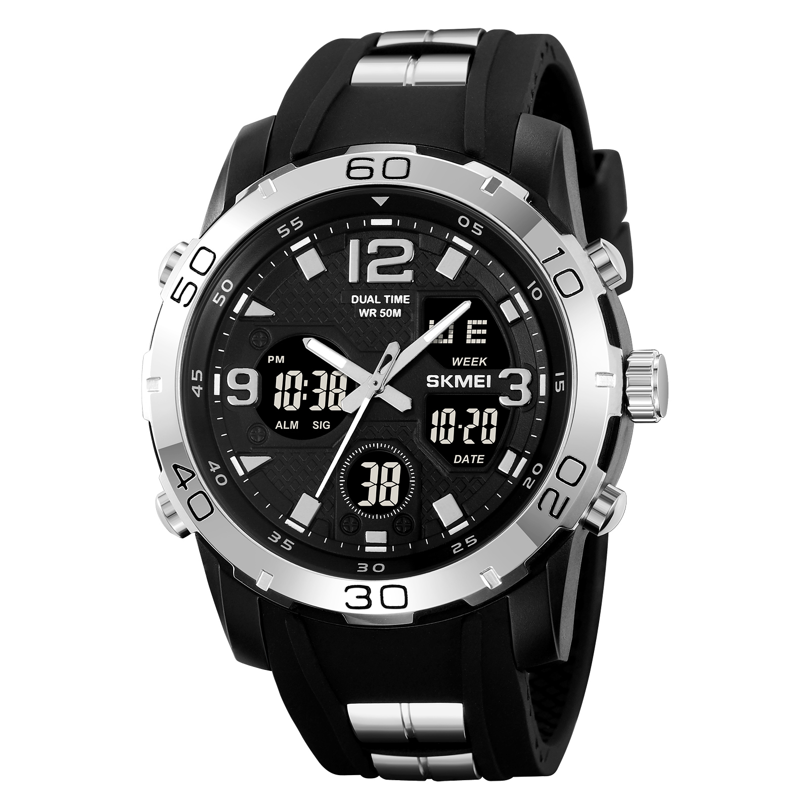 RELOJ SKMEI 2102 NEGRO CORREA SILICONA CABALLERO - 3