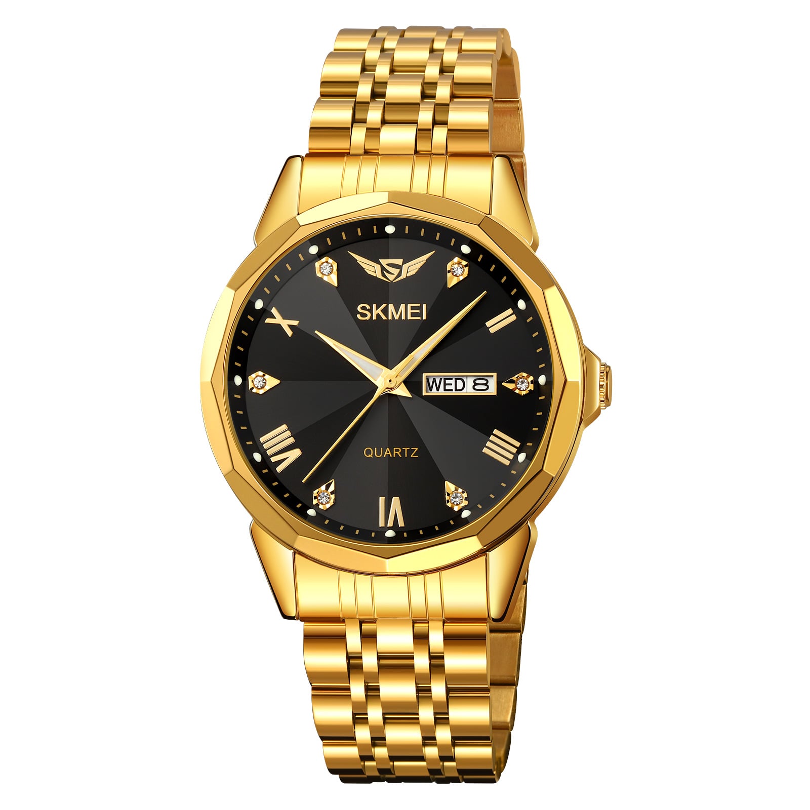 RELOJ SKMEI 2291 DORADO FONDO NEGRO ANALÓGO - 2