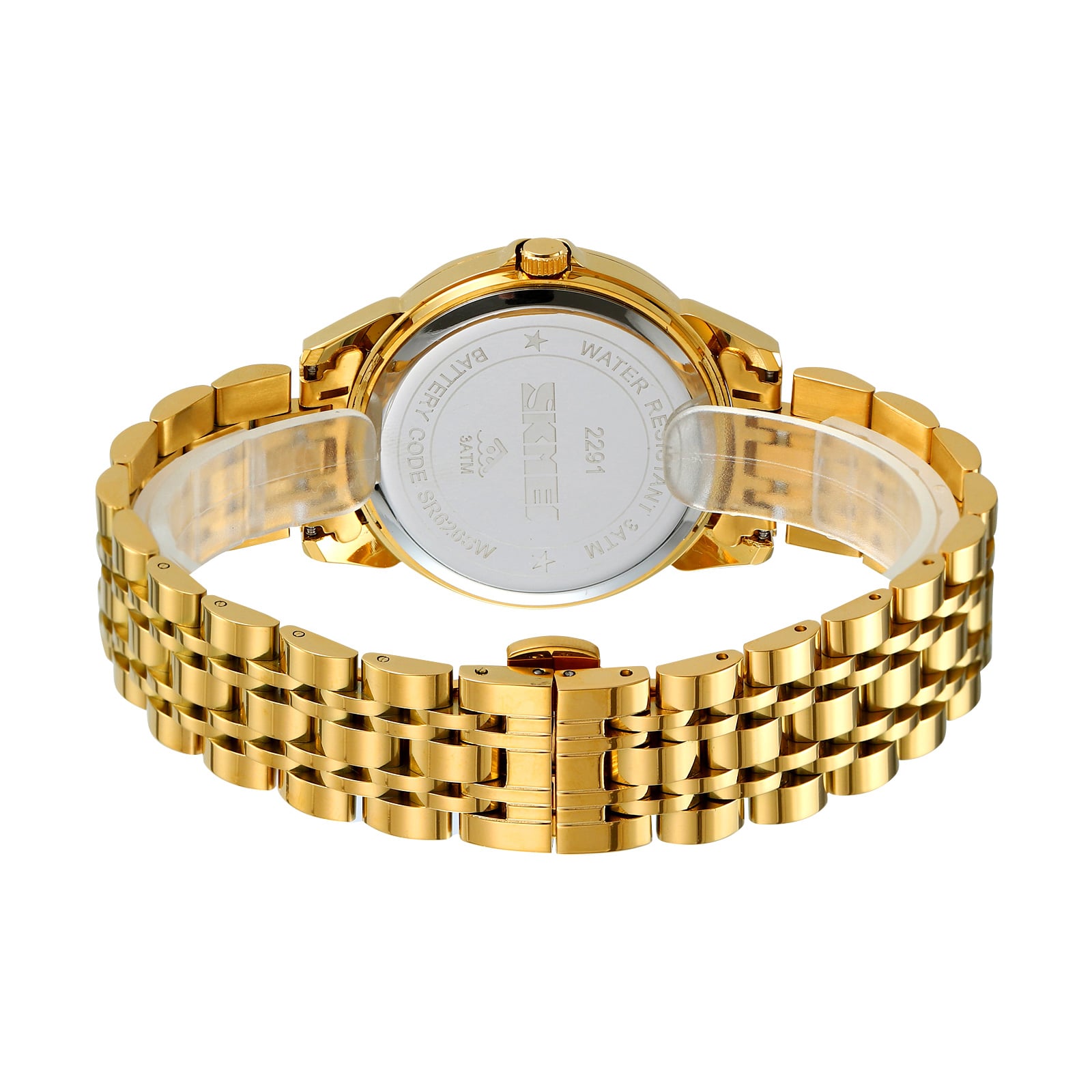 RELOJ SKMEI 2291 DORADO FONDO NEGRO ANALÓGO - 3