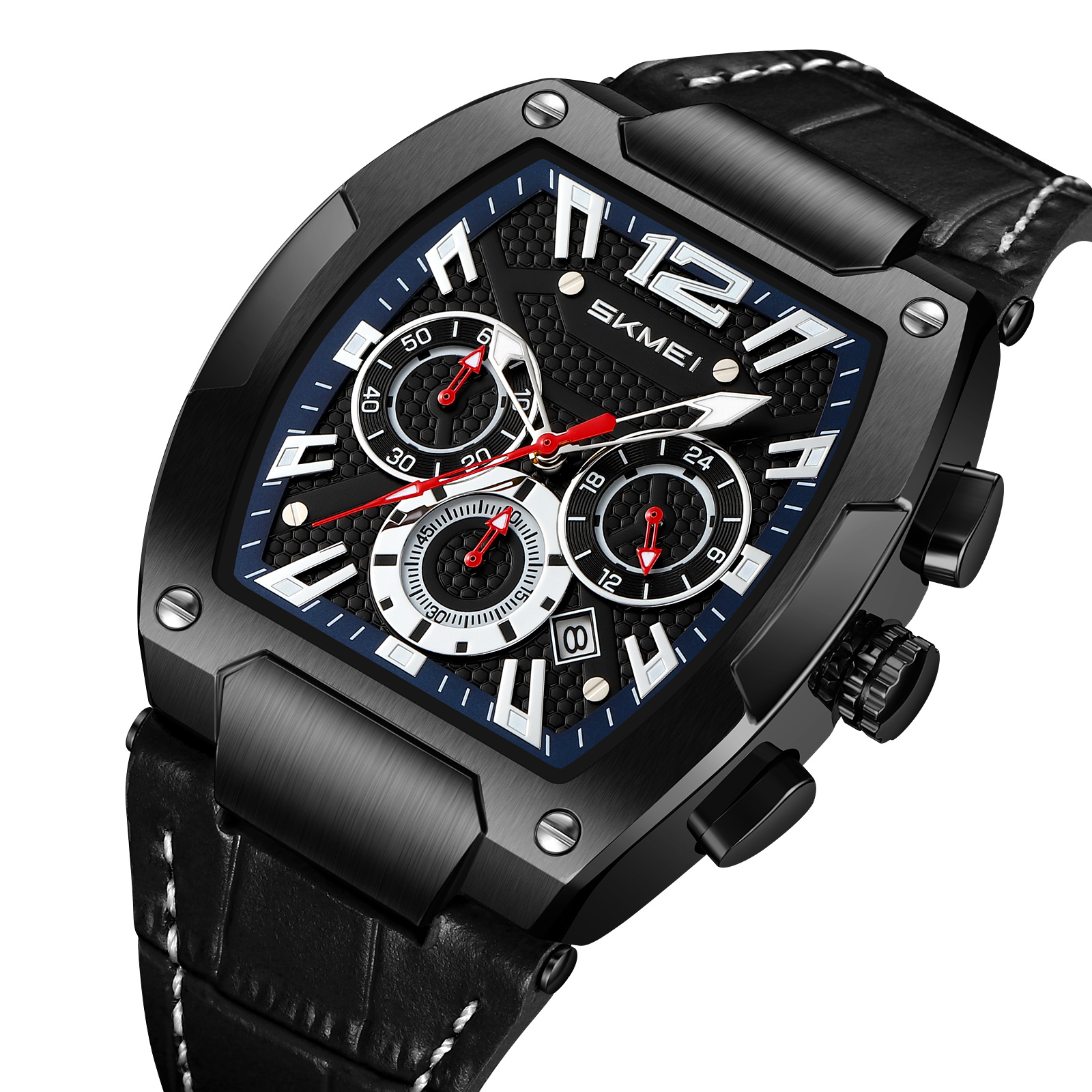 RELOJ SKMEI 9357 3 DIALES Y CRONÓMETRO CORREA DE CUERO CABALLERO - 1