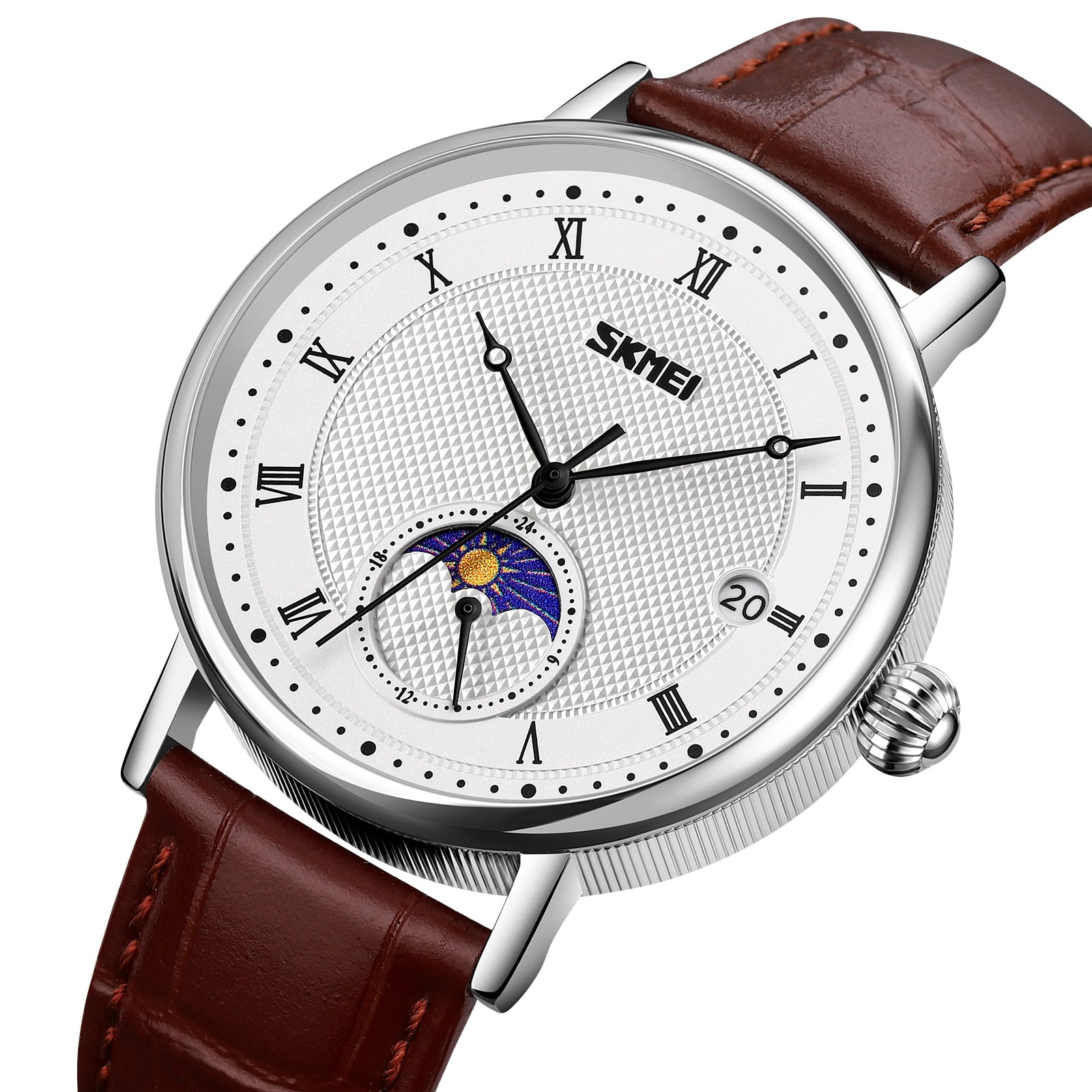 RELOJ SKMEI 9308 CORREA MARRÓN DE CUERO - 1