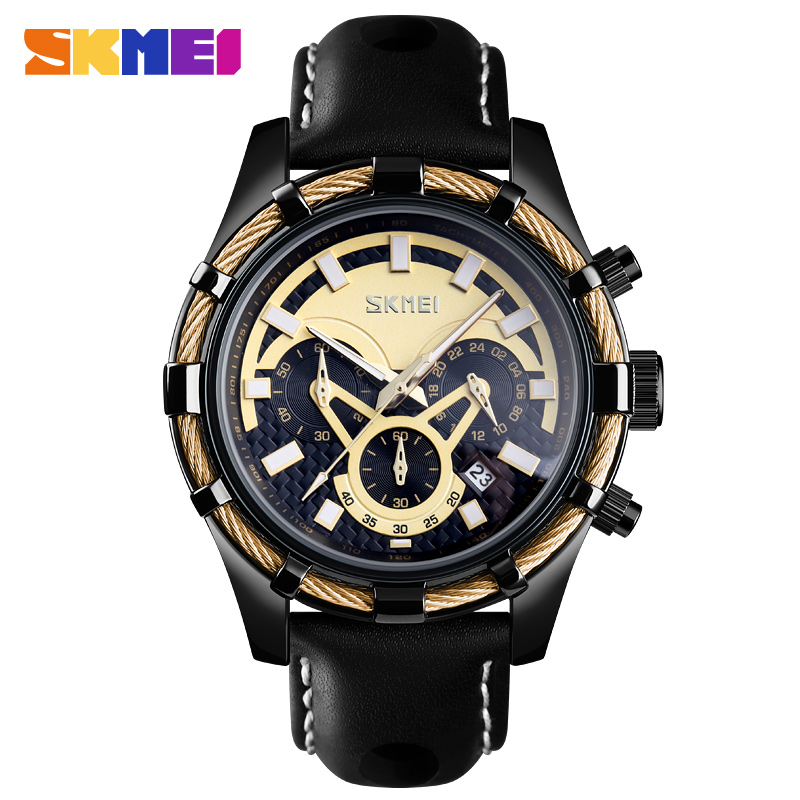RELOJ SKMEI 9189 NEGRO CORREA DE CUERO - 2