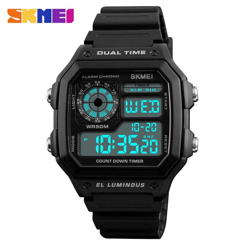 RELOJ SKMEI 1299 NEGRO CORREA NEGRA - 1