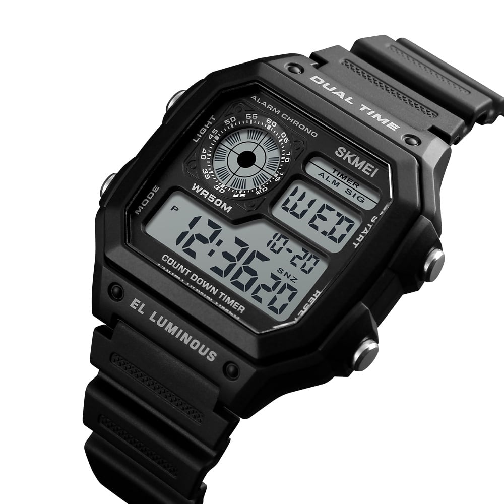 RELOJ SKMEI 1299 NEGRO CORREA NEGRA - 3
