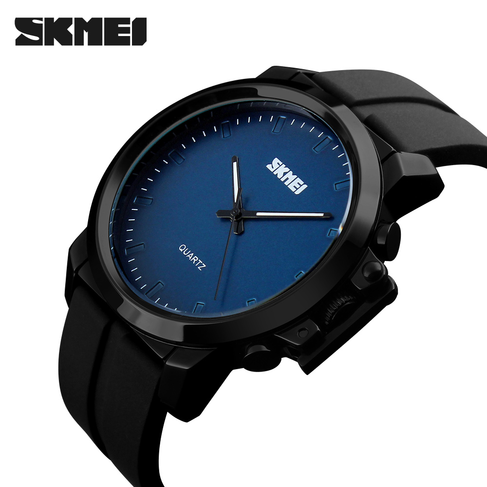 RELOJ SKMEI 1208 NEGRO FONDO AZUL SILICONA - 2