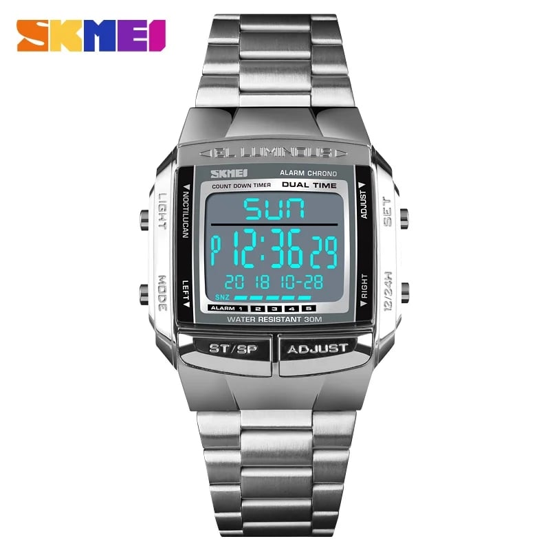 RELOJ SKMEI 1381 PLATEADO CORREA ACERO - 1