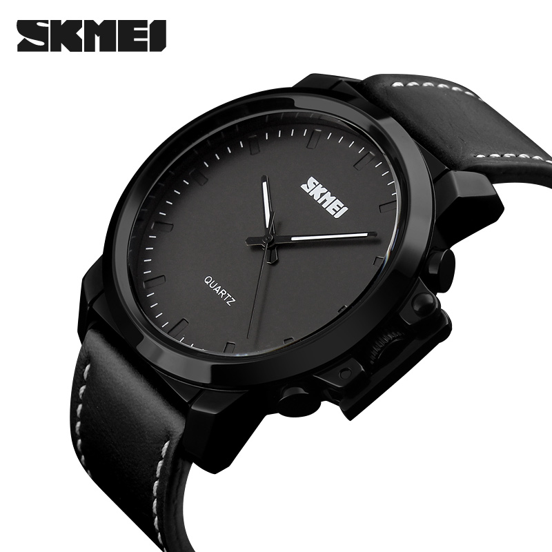 RELOJ SKMEI 1208 NEGRO CORREA CUERO - 2