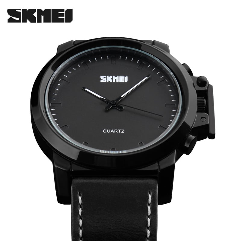 RELOJ SKMEI 1208 NEGRO CORREA CUERO - 3