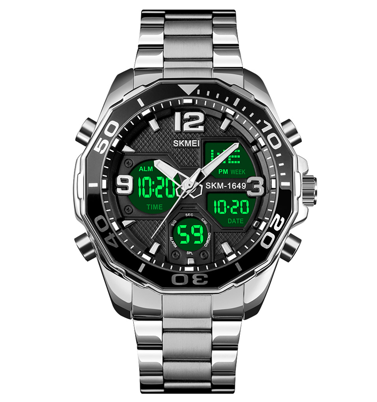 RELOJ SKMEI 1649 PLATEADO ANALOGO Y DIGITAL - 2