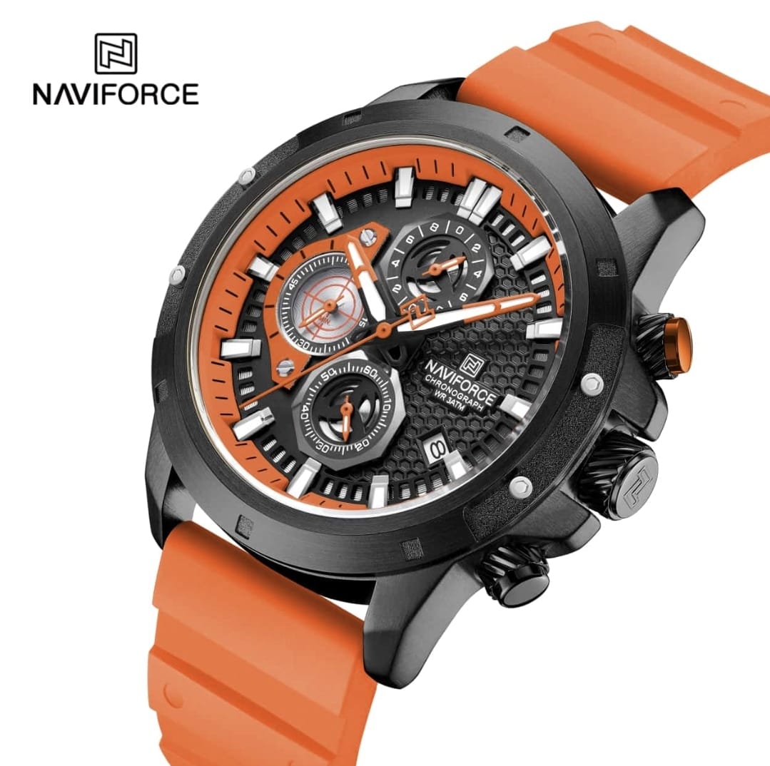RELOJ NAVIFORCE 8036 BORDE NEGRO CORREA NARANJA - 2