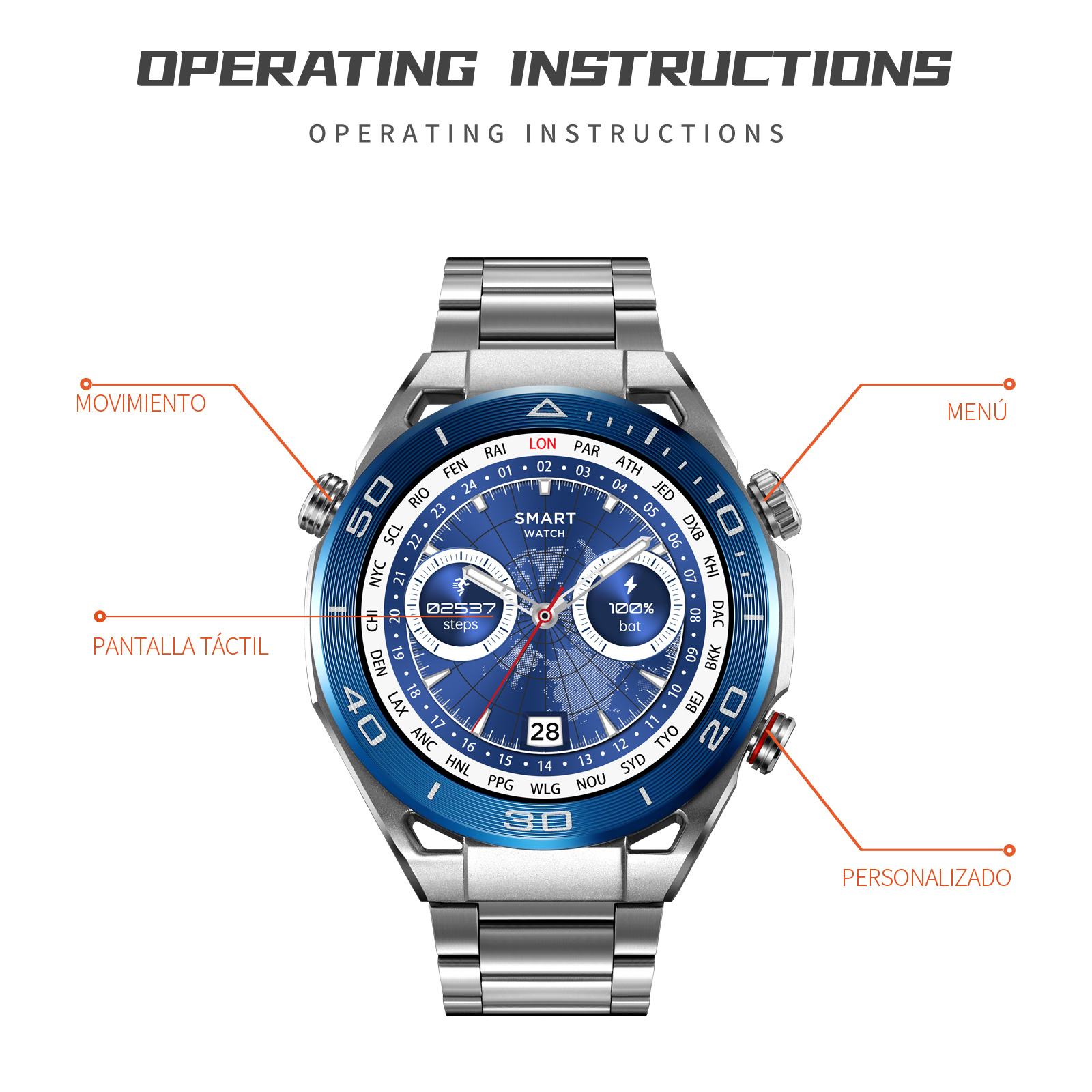 RELOJ SKMEI S236 CORREA INTERCAMBIABLE ACERO Y CUERO - 5