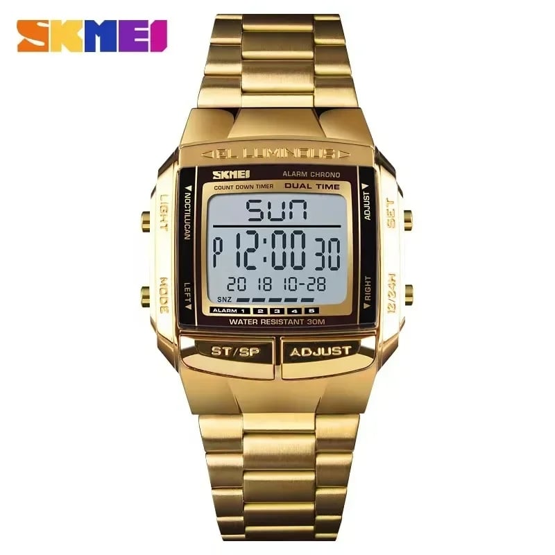 RELOJ SKMEI 1381 DORADO CORREA ACERO - 1