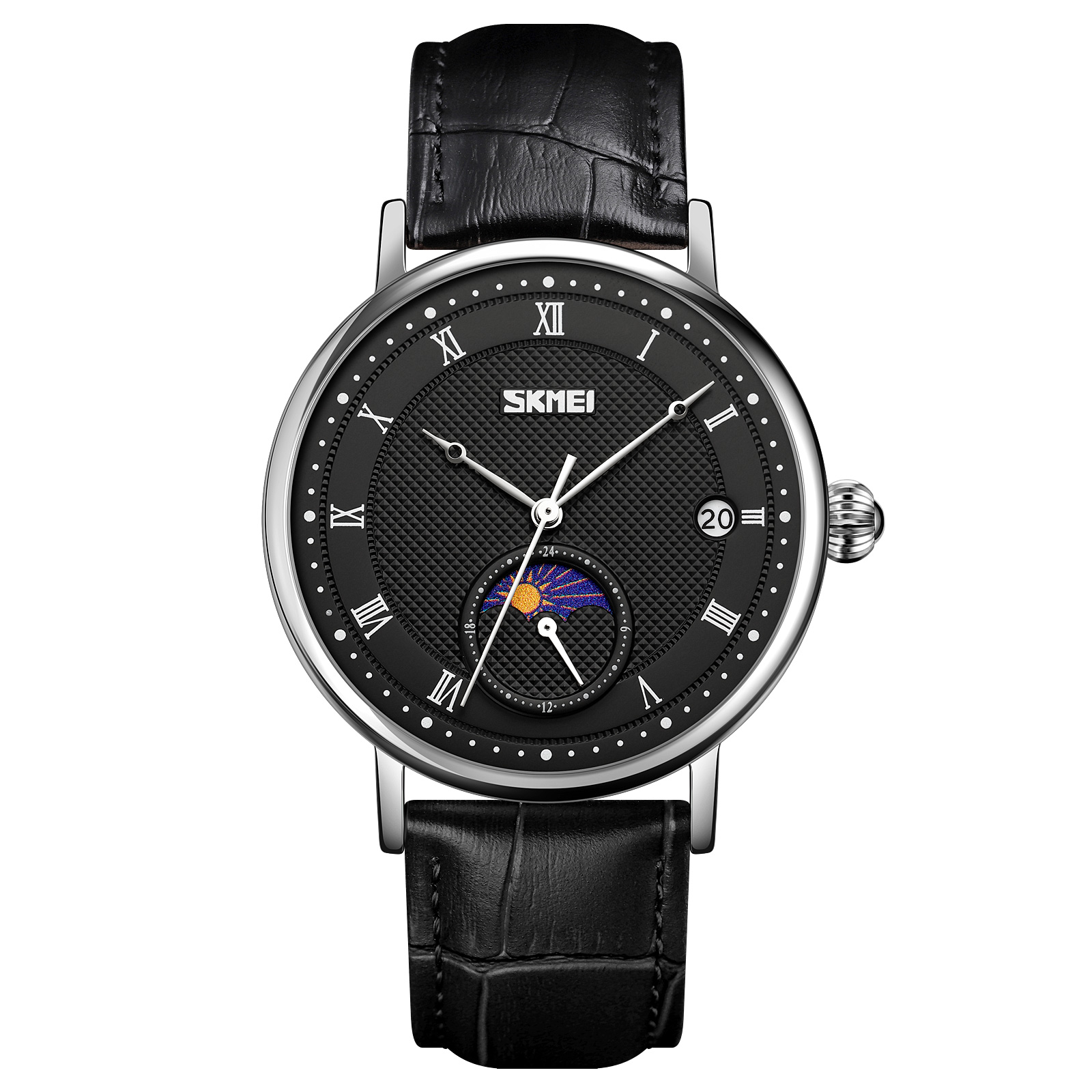 RELOJ SKMEI 9308 NEGRO CORREA NEGRA DE CUERO - 2