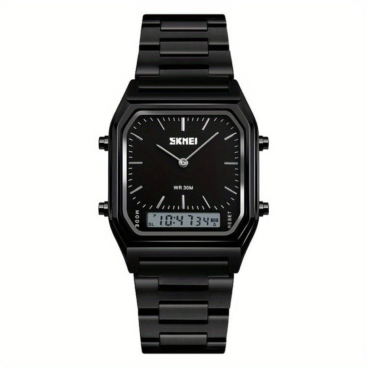 RELOJ SKMEI 1220 NEGRO DIGITAL ANALOGICO - 1