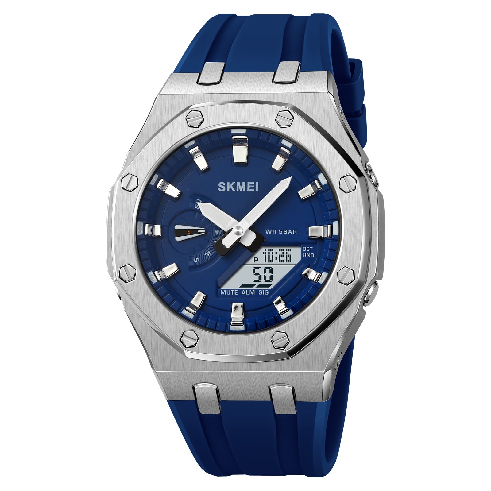 RELOJ SKMEI 2243 AZUL CORREA SILICONA HORA MUNDIAL - 1