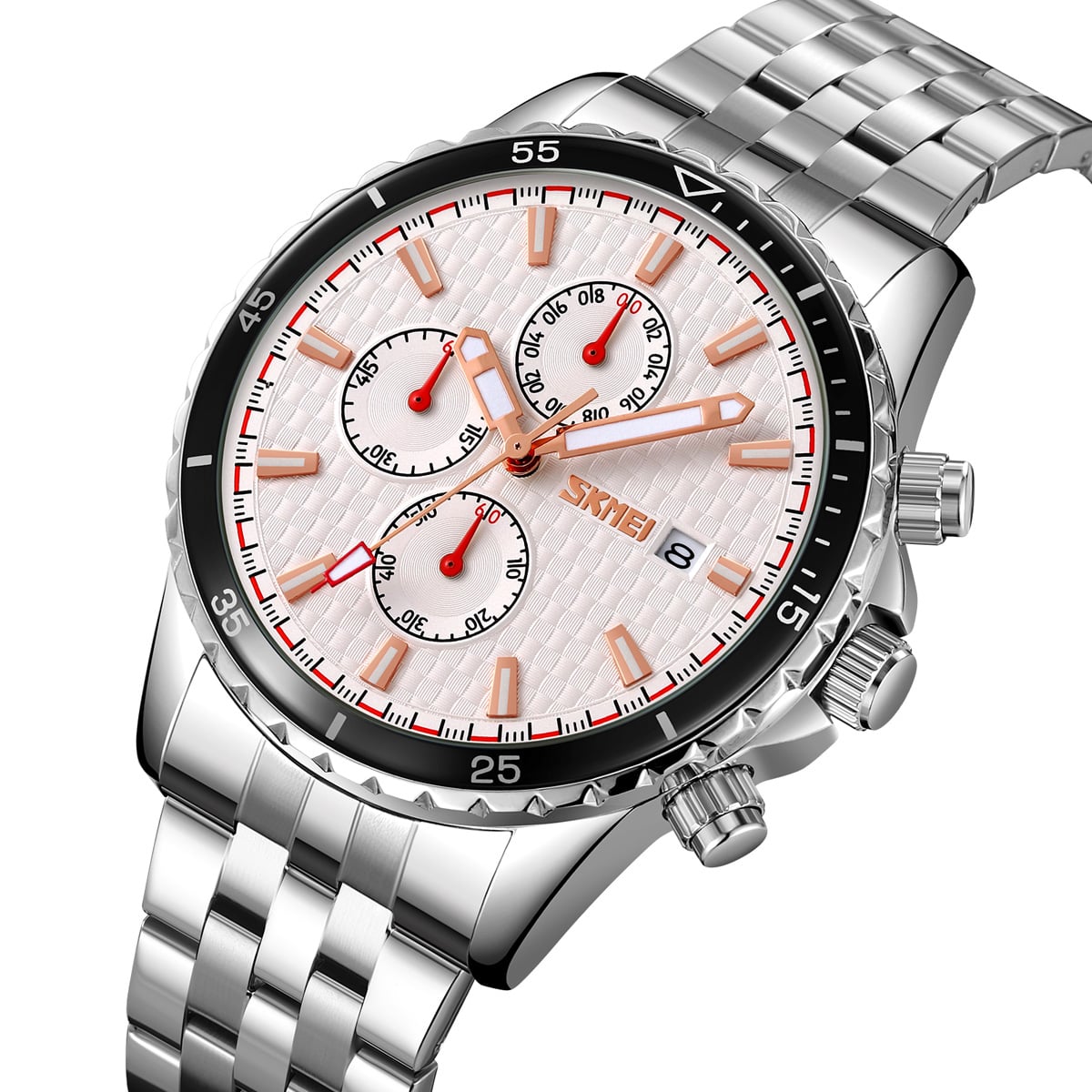 RELOJ SKMEI 9334 PLATEADO CORREA ACERO - 1