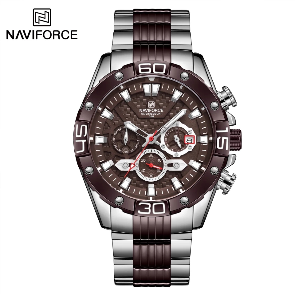 RELOJ NAVIFORCE NF8019 MARRÓN ACERO PARA CABALLERO - 1