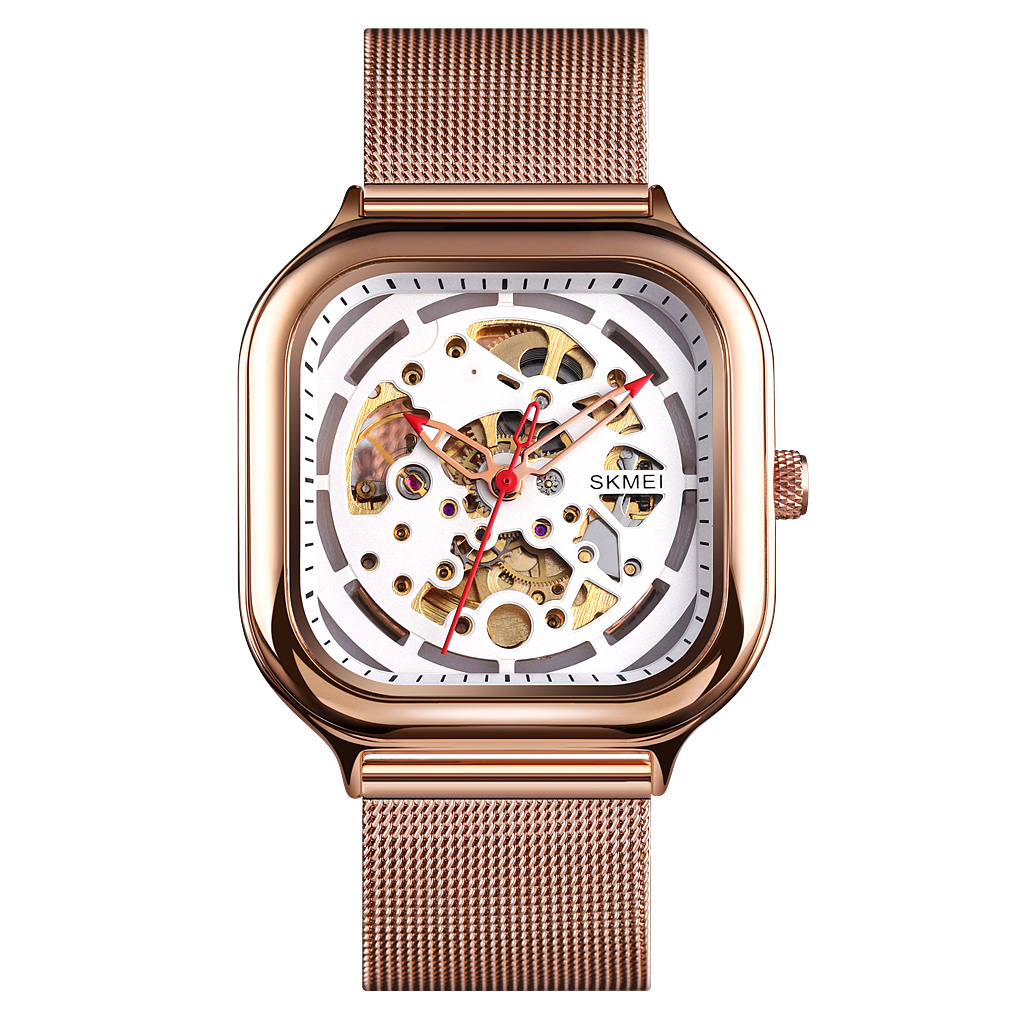 RELOJ SKMEI 9184 MECANICO TOURBILLON AUTOMATICO CORREA ACERO - 1
