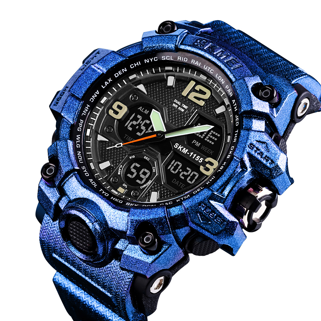 RELOJ SKMEI 1155 AZUL ELECTRICO CORREA SILICONA - 3