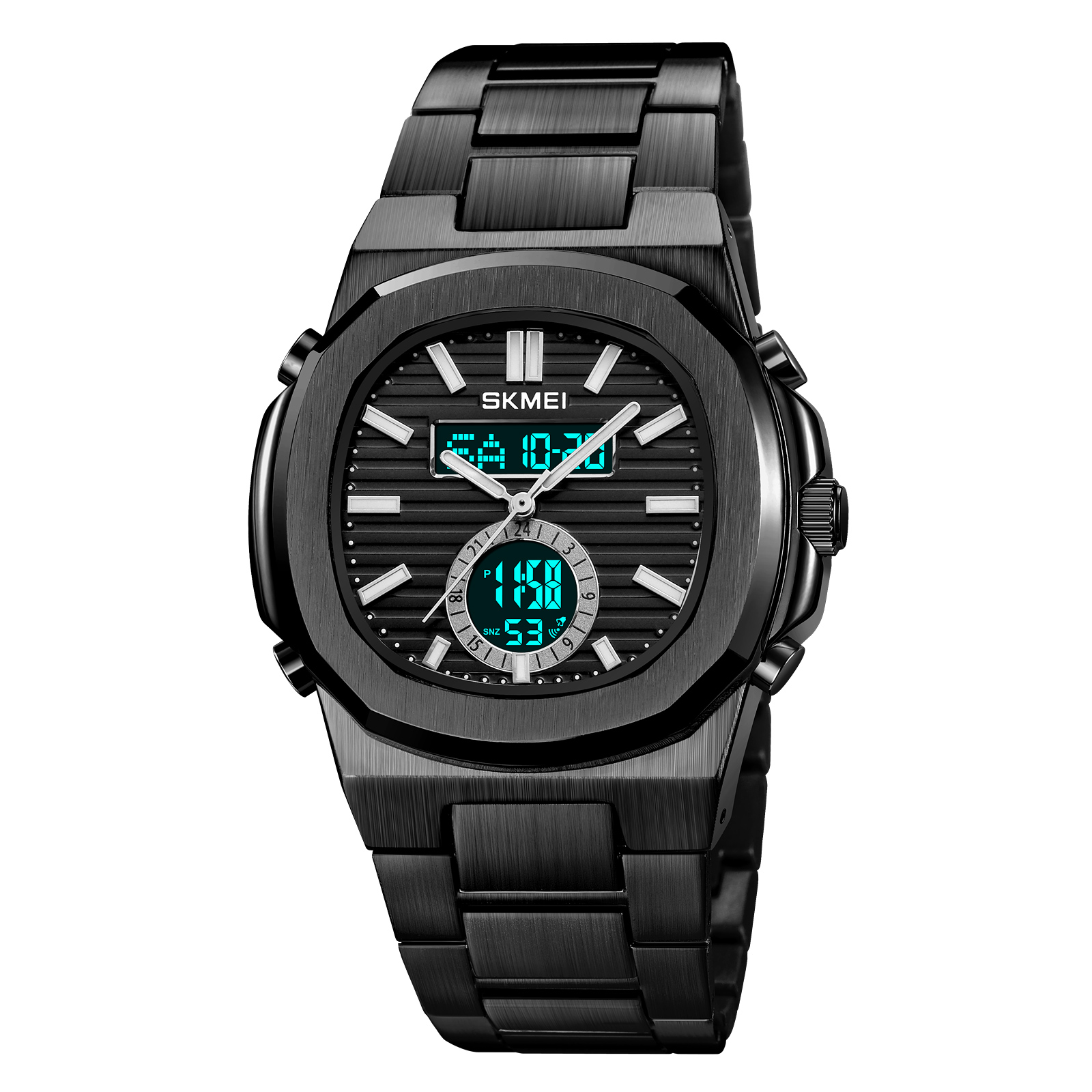 RELOJ SKMEI 2279 NEGRO CORREA ACERO DIGITAL ANALOGO - 2