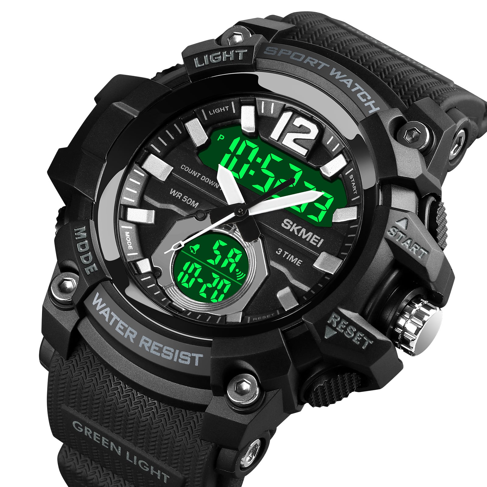 RELOJ SKMEI 1725 NEGRO CORREA SILICONA - 1