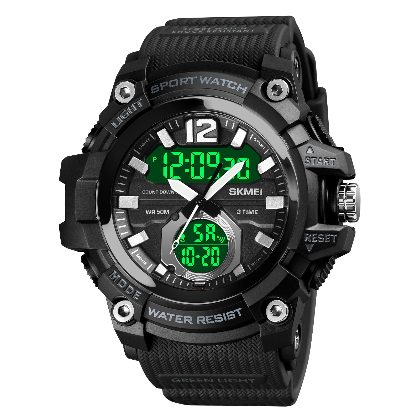 RELOJ SKMEI 1725 NEGRO CORREA SILICONA - 2