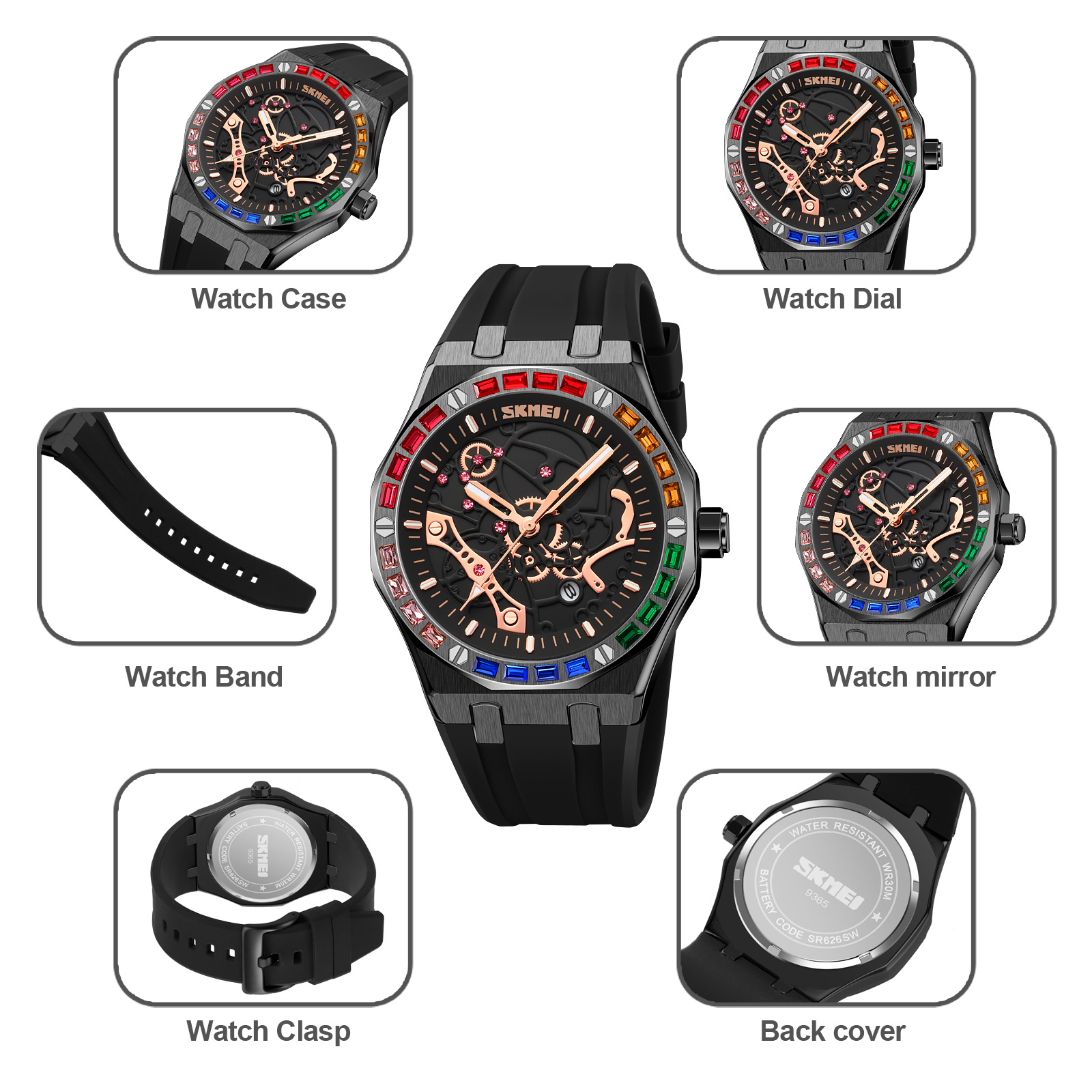 RELOJ SKMEI 9365 NEGRO ANALÓGO - 2