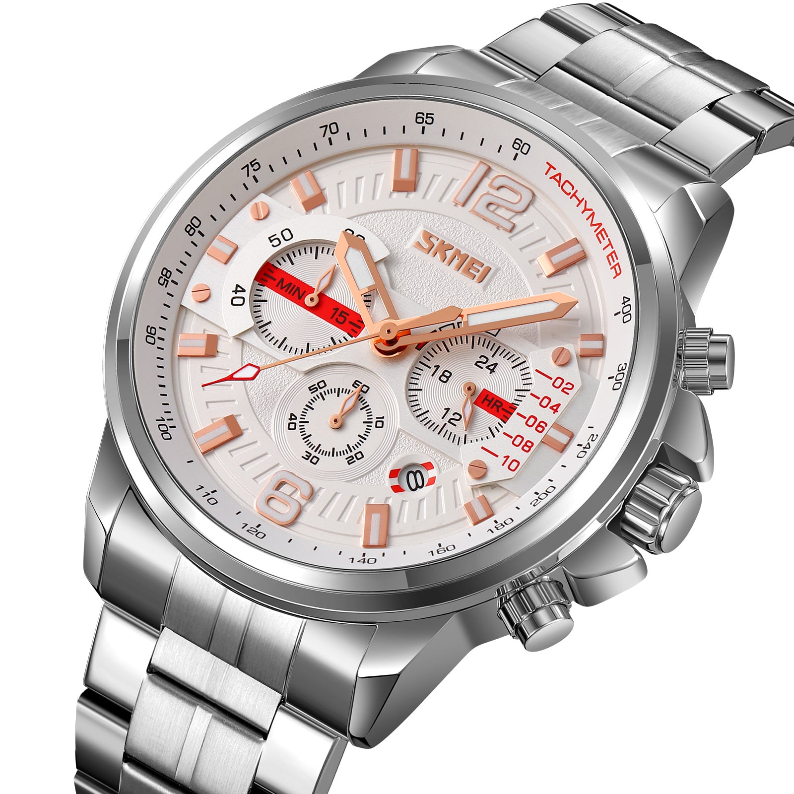 RELOJ SKMEI 9332 PLATEADO FECHA ANALÓGO CRONÓMETRO - 1