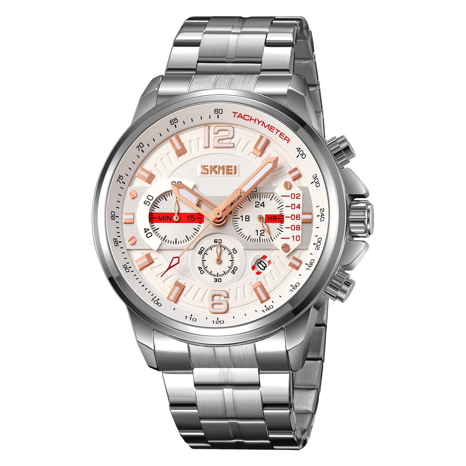 RELOJ SKMEI 9332 PLATEADO FECHA ANALÓGO CRONÓMETRO - 2