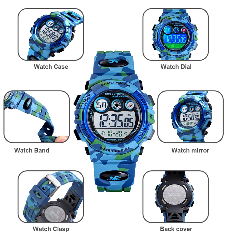 RELOJ SKMEI 1547 CAMUFLADO CON LUCES PARA NIÑOS - 2