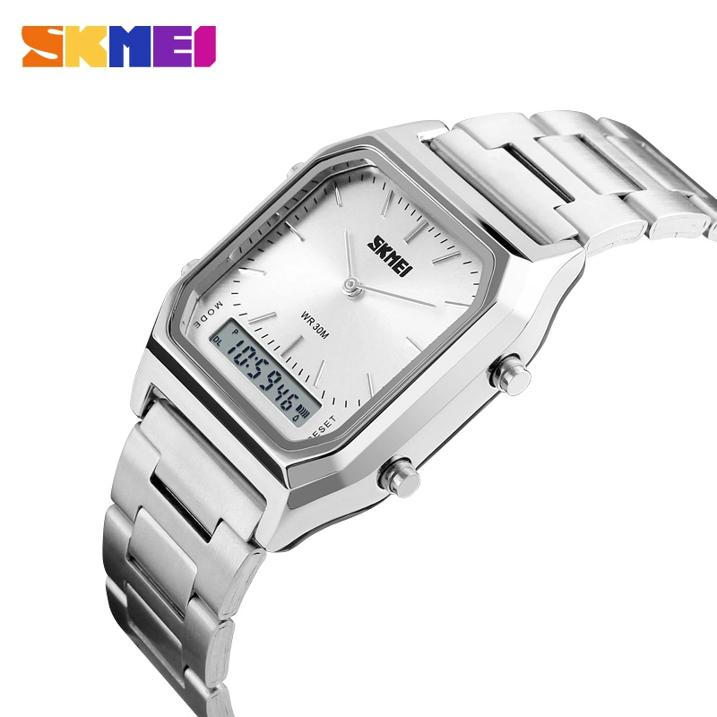 RELOJ SKMEI 1220 PLATEADO DIGITAL ANALOGICO - 3