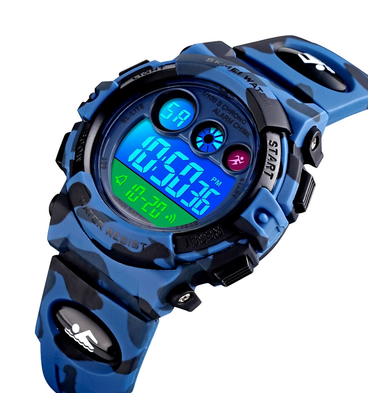 RELOJ SKMEI 1547 CAMUFLADO CON LUCES PARA NIÑOS - 1