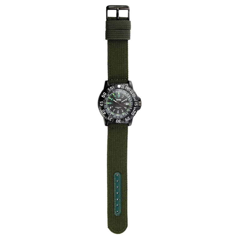 RELOJ SKMEI 9281 VERDE MILITAR CORRES NYLON - 2