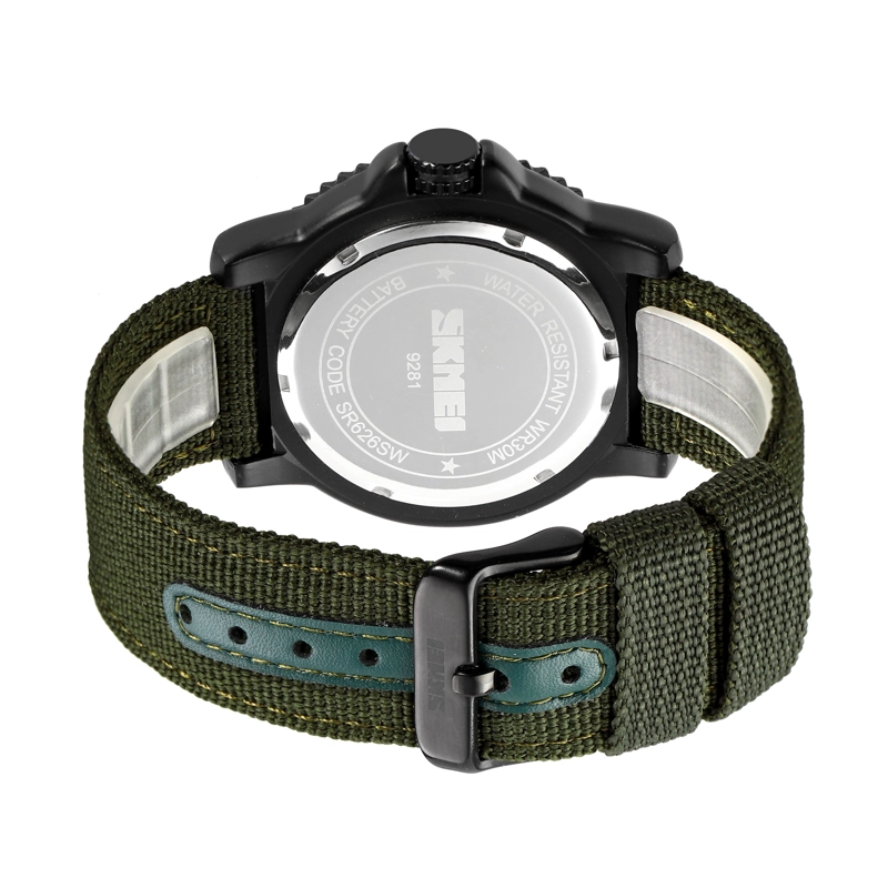 RELOJ SKMEI 9281 VERDE MILITAR CORRES NYLON - 3