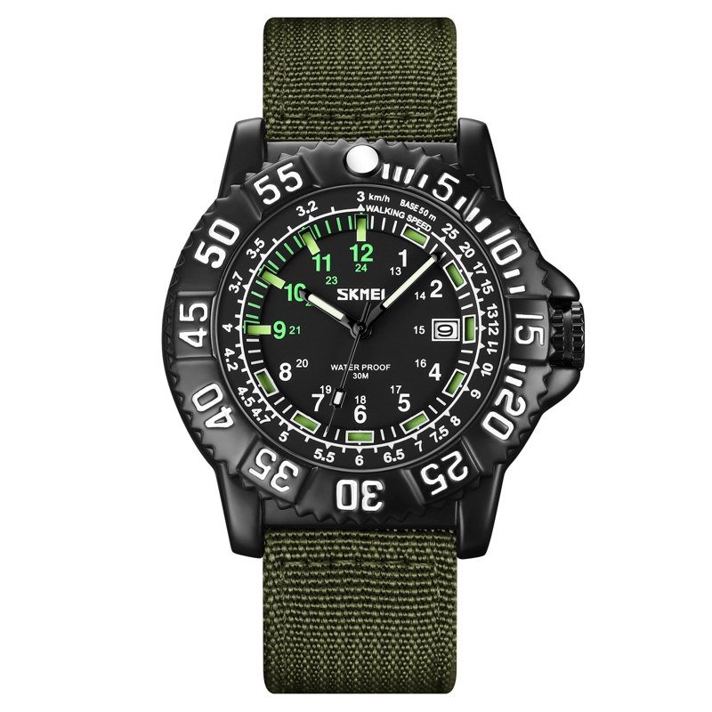 RELOJ SKMEI 9281 VERDE MILITAR CORRES NYLON - 4