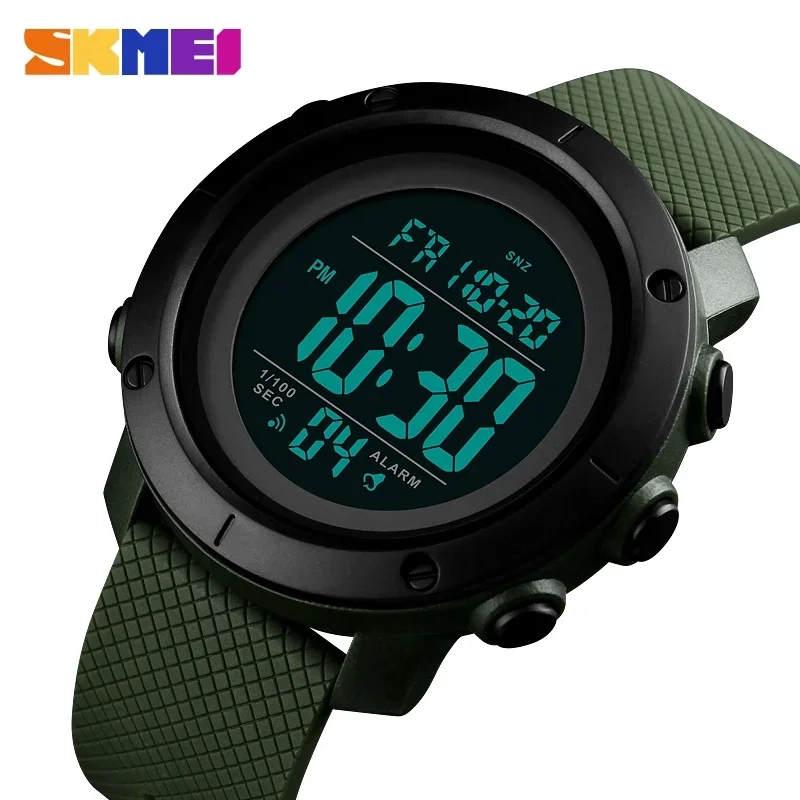 RELOJ SKMEI 1434 VERDE MILITAR CORREA SILICONA - 1