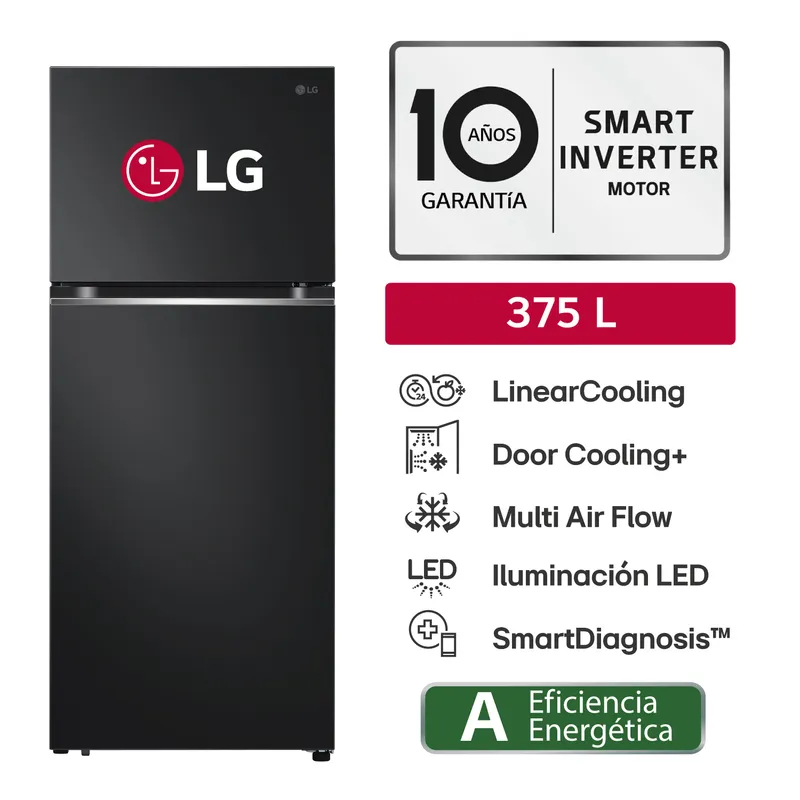 REFRIGERADORA VT37BPD 375L DOOR COOLING + TOP FREEZER NEGRO - 1
