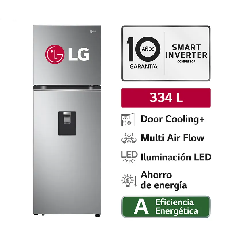REFRIGERADORA GT33WPP 334L DOOR COOLING TOP MOUNT PLATEADA LG - 1