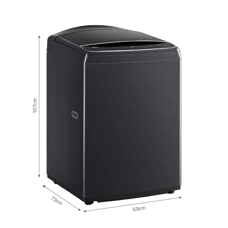 LAVADORA WT25PBVS6 25KG AI DD CARGA SUPERIOR NEGRO PLATEADO LG - 2