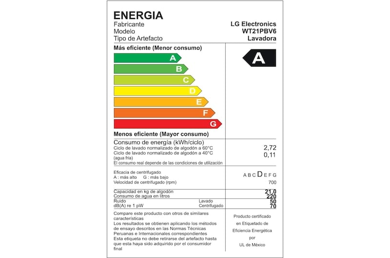 LAVADORA DE 21KG CON AI DD Y THINQ, NEGRO WT21PBV6 - 8