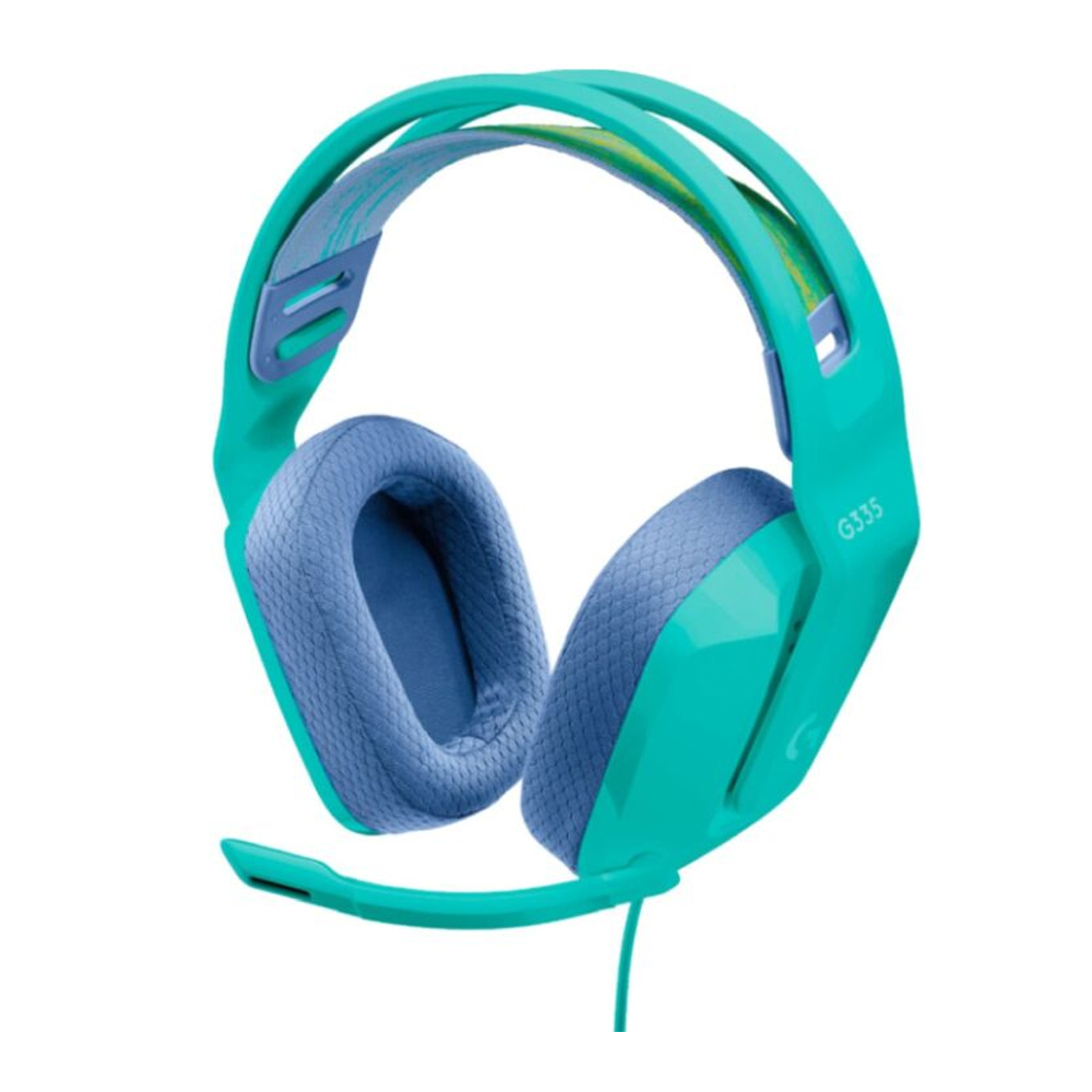 AUDÍFONOS LOGITECH G335 MINT CON MICRÓFONO, LIGEROS Y CÓMODOS PARA JUEGOS Y MÚSICA. - 1