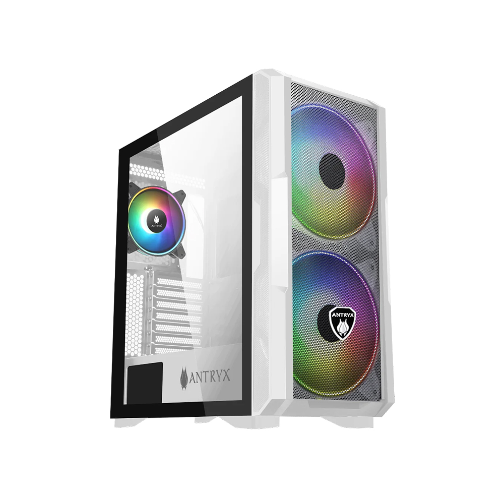 CAJA MID TOWER ANTRYX FX CRUISER ARGB CON ILUMINACIÓN RGB BLANCA - 1